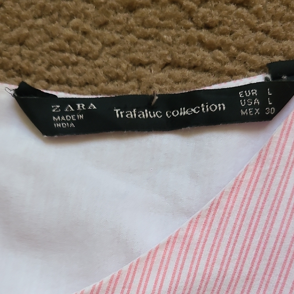 Zara Light Pink Bell Sleeve Blouse 100% Cotton - Picture 4 of 12